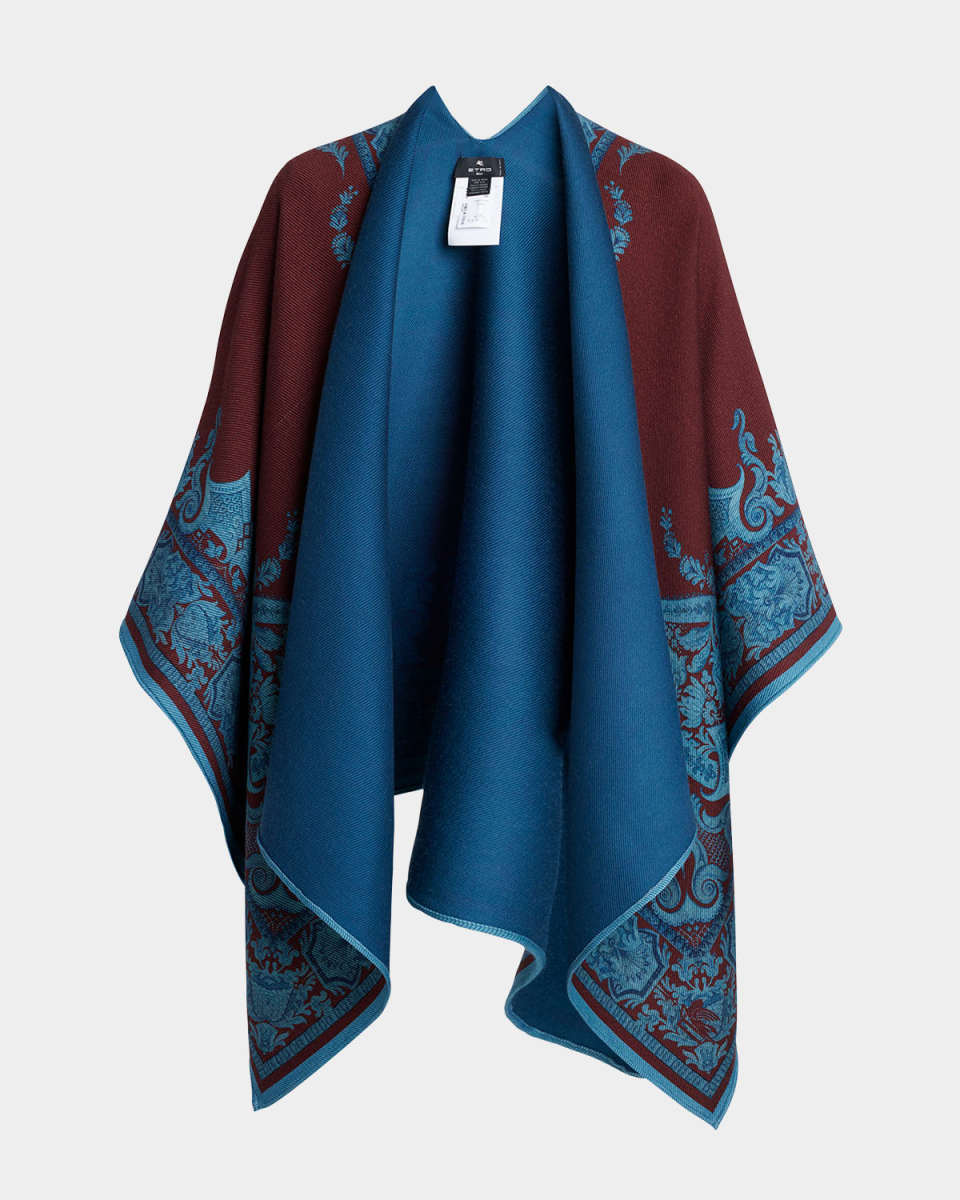 Floral Paisley Wool-Modal Cape